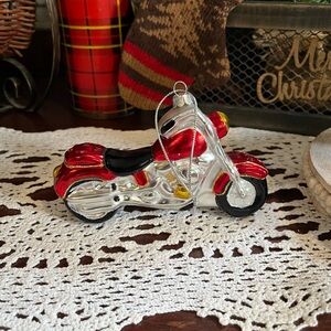 Glass Motorcycle Ornament